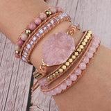 Bracelet "amour de soi" en quartz rose