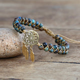 Bracelet "attrape-rêves" en jaspe bleu