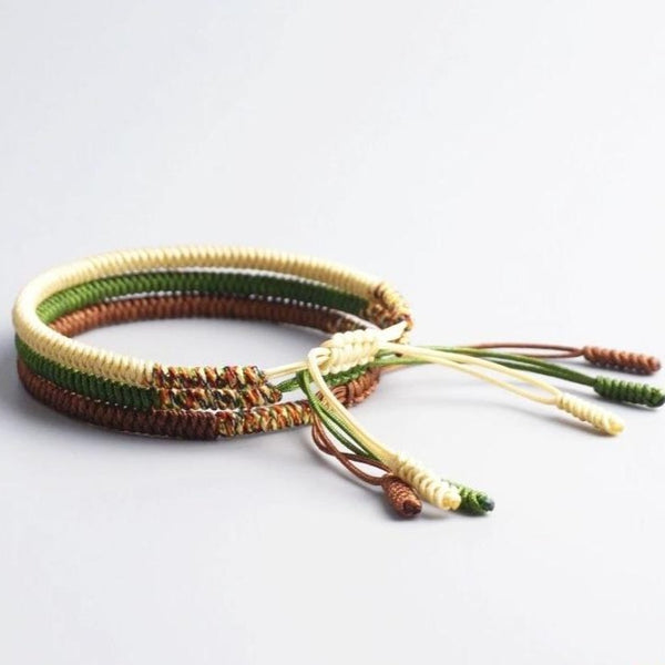 Bracelet tressé porte-bonheur tibétain - Lot de 3
