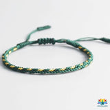 Bracelet tressé tibétain simple bicolore