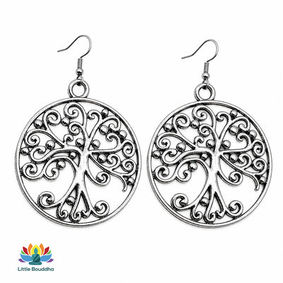 Boucles d’Oreilles Arbre de Vie Argent – Symbole Force & Équilibre