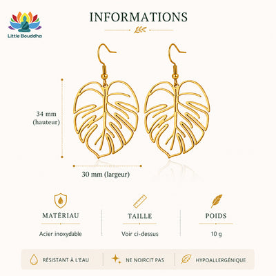 Boucles d’Oreilles Feuille XL – Style Bohème Chic & Élégance Naturelle