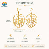 Boucles d’Oreilles Feuille XL – Style Bohème Chic & Élégance Naturelle