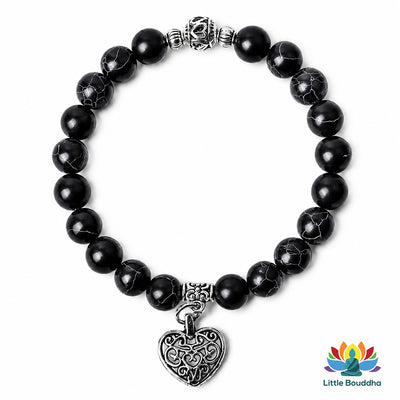 Bracelet Harmonie du Cœur – Pierre Empereur naturelle & Coeur symbolique
