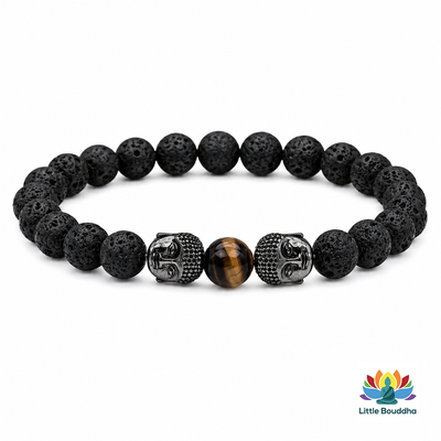 🧘‍♂️ Bracelet Bouddha Zen – Pierres de Lave & Pierre Naturelle