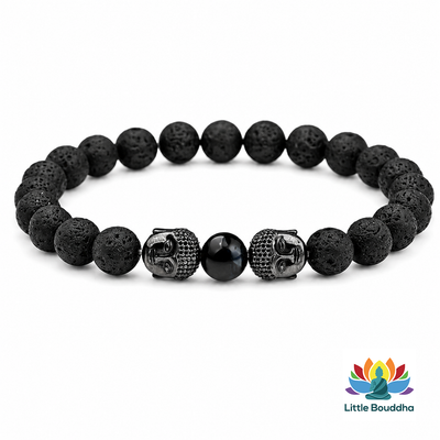 🧘‍♂️ Bracelet Bouddha Zen – Pierres de Lave & Pierre Naturelle