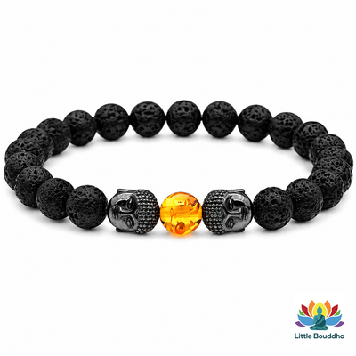 🧘‍♂️ Bracelet Bouddha Zen – Pierres de Lave & Pierre Naturelle