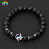 Bracelet Pierre de Lave Main de Fatima – Protection & Ancrage | Porte-Bonheur