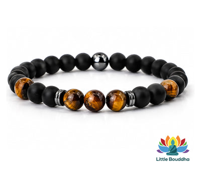 Bracelet Œil de Tigre et Onyx Homme/Femme – Bracelet Protection Pierre Naturelle 8mm