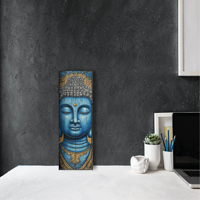 Plaque déco BOIS ZEN "Bouddha Azur"