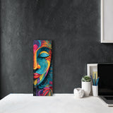 Plaque déco Bouddha coloré en bois – Art zen et spirituel