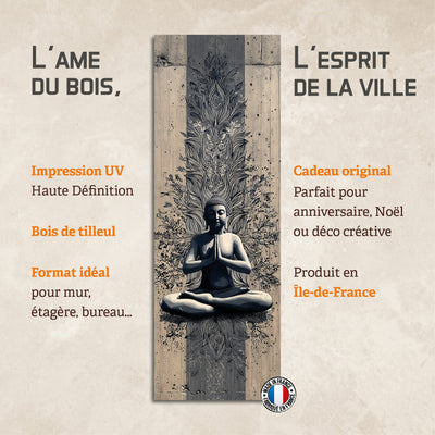 Plaque déco en bois "Aura zen"