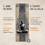 Plaque déco en bois "Aura zen"