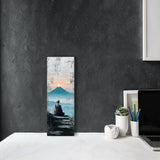 Plaque bois déco zen "lever de soleil en montagne"