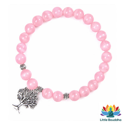 Bracelet Quartz Rose Arbre de Vie – Amour, Apaisement & Énergie du Cœur