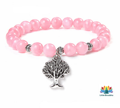 Bracelet Quartz Rose Arbre de Vie – Amour, Apaisement & Énergie du Cœur