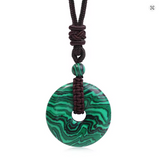 Pendentif Disque Pi Chinois – Collier Porte-Bonheur en Pierre Naturelle