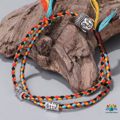 Bracelet Tibétain Bouddha Tressé – Porte-Bonheur & Protection (Ajustable)