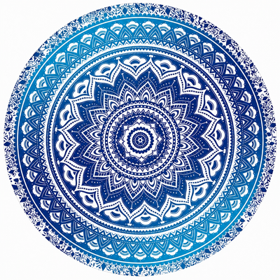 🧘‍♀️ Toile Mandala Ronde 150 cm – Version Couleurs Douces
