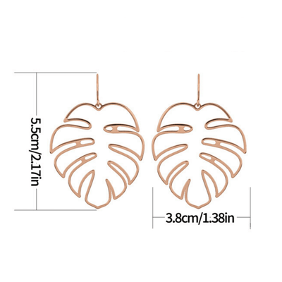 Boucles d'oreilles grand format motif Feuilles