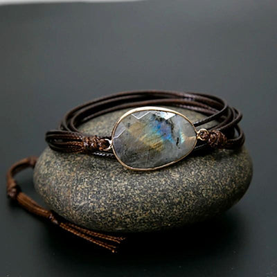 Bracelet wrap Océan Mystère en Labradorite