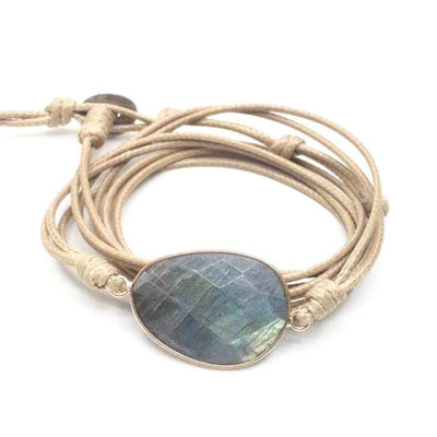 Bracelet wrap Océan Mystère en Labradorite