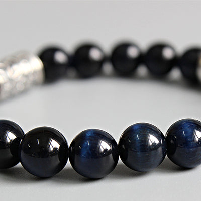 Bracelet Totem en Oeil de Tigre Bleu