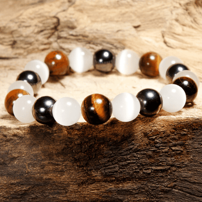 Bracelet "Pureté" en Opale, Hématite et Oeil de Tigre