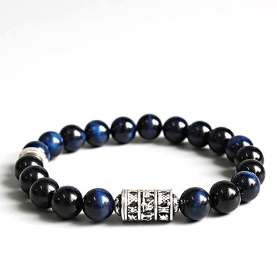 Bracelet Totem en Oeil de Tigre Bleu
