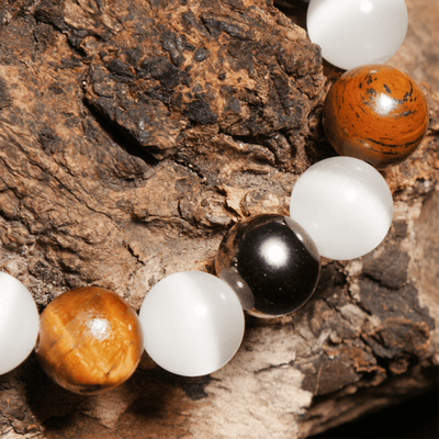 Bracelet "Pureté" en Opale, Hématite et Oeil de Tigre