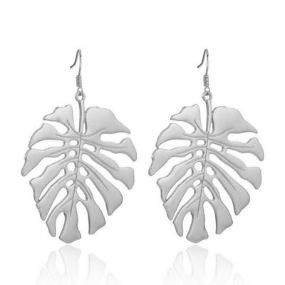 Boucles d'oreilles grand format motif Feuilles