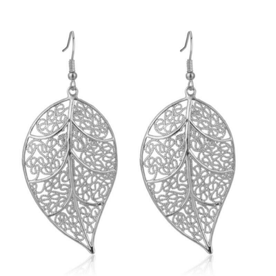 Boucles d'oreilles grand format motif Feuilles