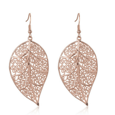 Boucles d'oreilles grand format motif Feuilles