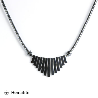 collier géométrique en hématite
