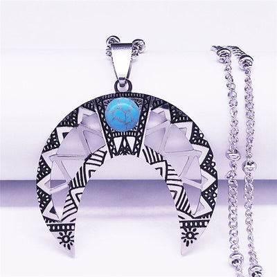 Collier turquoise " Douce lune"