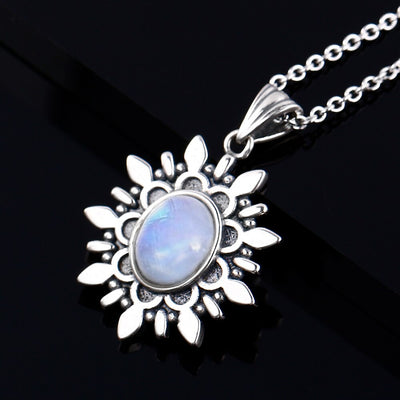 Collier "émotion" en argent et pierre de lune