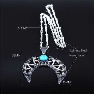 Collier turquoise " Douce lune"