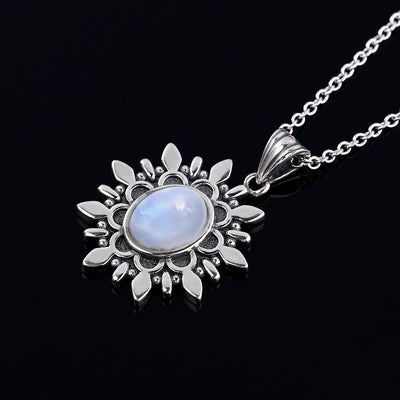 Collier "émotion" en argent et pierre de lune