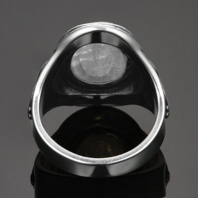 Bague en pierre de lune naturelle et argent 925