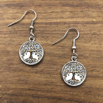 Boucles d'oreilles en verre "arbre de vie"