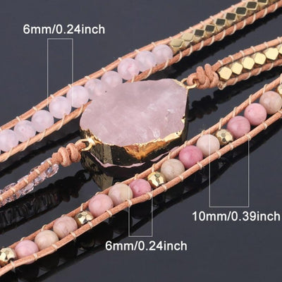 Bracelet "amour de soi" en quartz rose