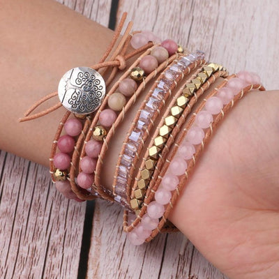 Bracelet "amour de soi" en quartz rose