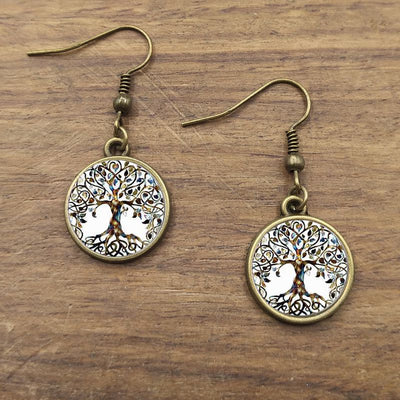 Boucles d'oreilles en verre "arbre de vie"