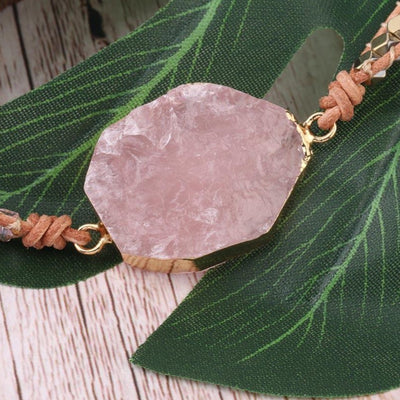 Bracelet "amour de soi" en quartz rose