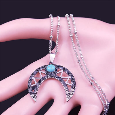 Collier turquoise " Douce lune"