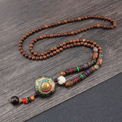 Collier Népalais en perles de bois