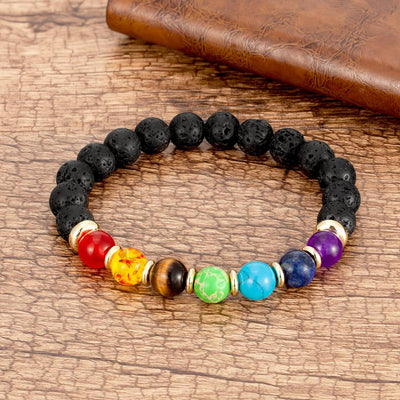 Bracelet cuir sept chakras