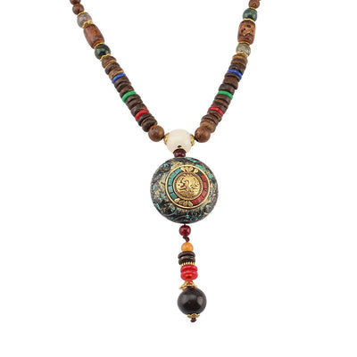 Collier Népalais en perles de bois