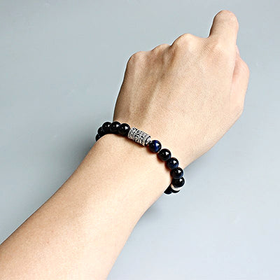 Bracelet Totem en Oeil de Tigre Bleu