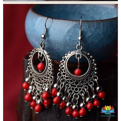 Boucles doreilles Perles du Tibet